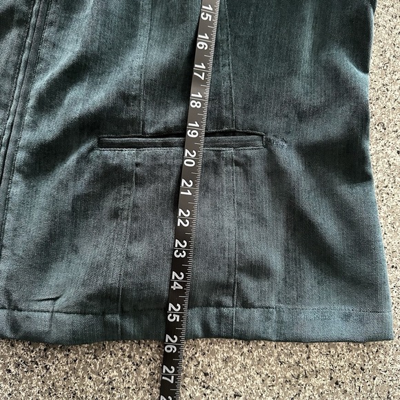 CJ Banks Jacket Womens 1X Suede‎ Velvet Full Zip Collar Blazer Green - Picture 6 of 7